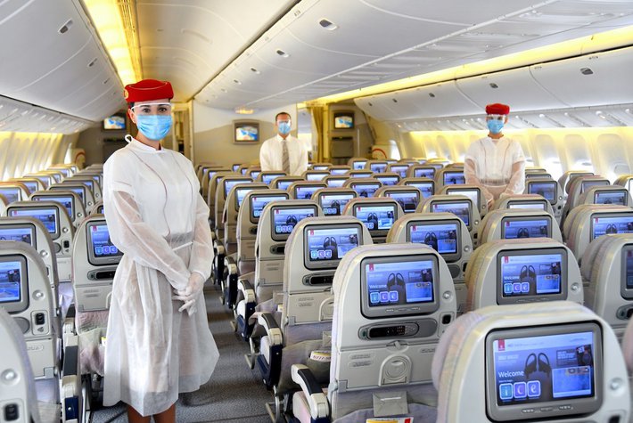 Emirates cabin interior.