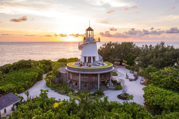 The Lighthouse Bar at the Four Seasons Desroches Island.