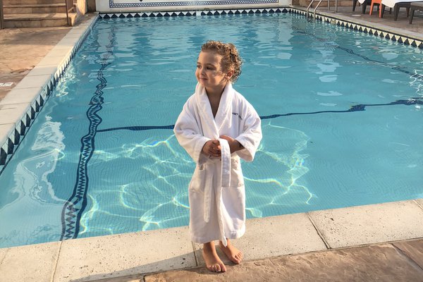 Little girl by the pool in Los Angeles.