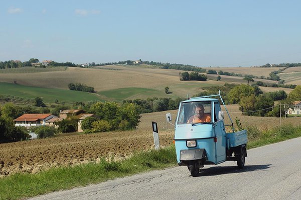 An Ape car in Le Marche, Italy.