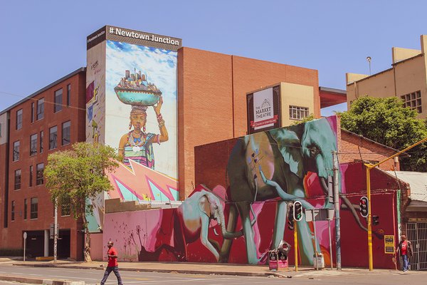 A mural in Johannesburg's Newtown neighborhood