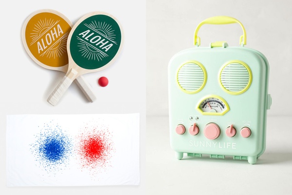 Paddle Ball, Beach Radio, and Beach Towel