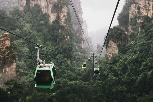 Cab cars in Tianmen Mountains