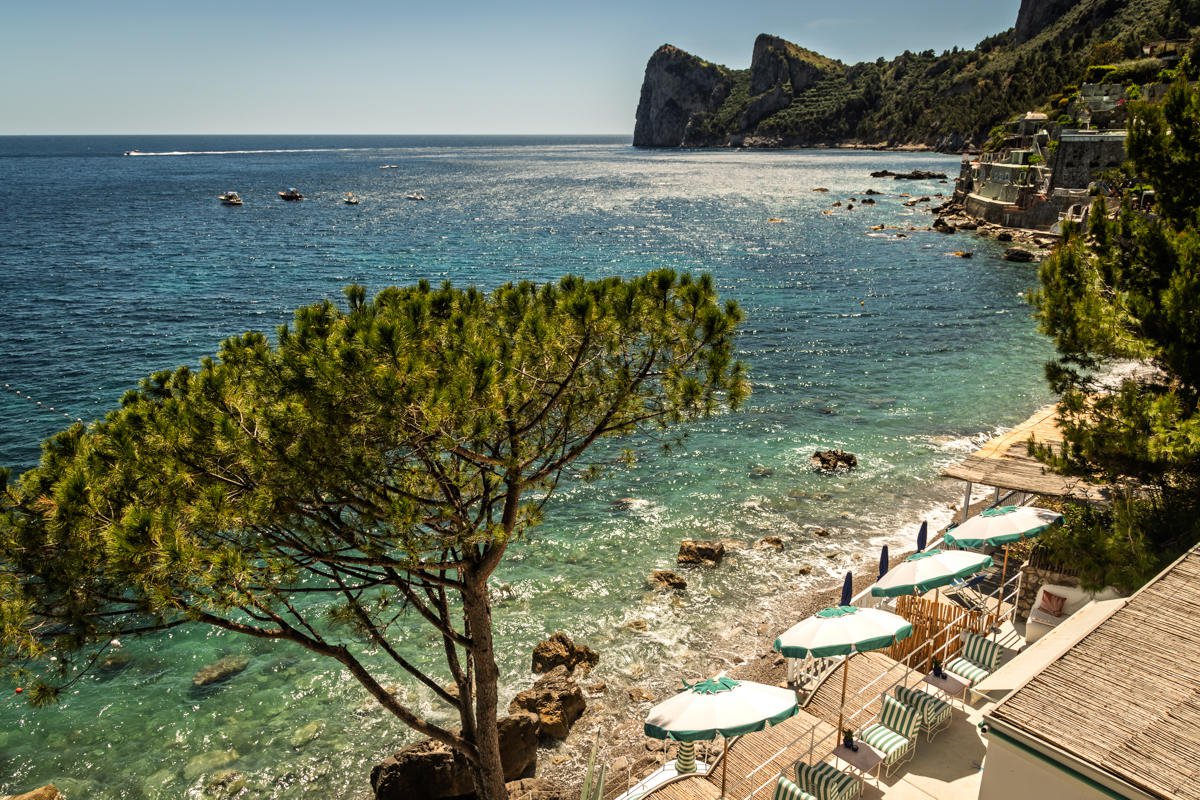 The beach at Le Sirenuse Mare. The beach at Le Sirenuse Mare.