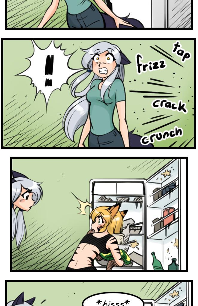 C-chan's a Catgirl! - Episode 3, Page 1: 003 - Fridge Assault