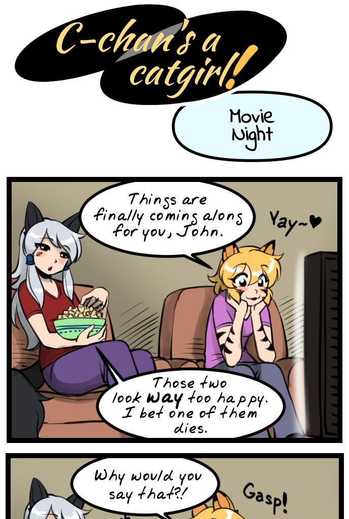 C-chan's a Catgirl! - Episode 7, Page 1: 007 - Movie Night