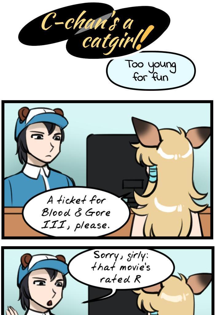 C-chan's a Catgirl! - Episode 16, Page 1: 016 - Too young for fun