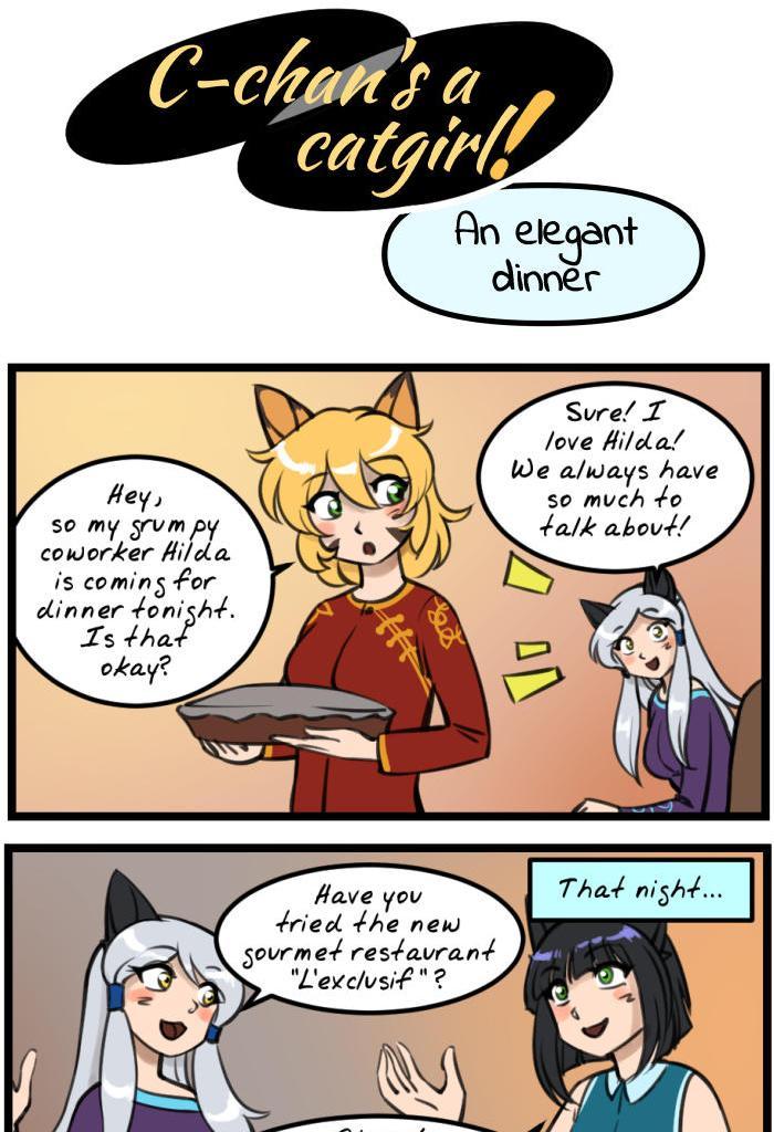 C-chan's a Catgirl! - Episode 20, Page 1: 020 - Elegant Dinner