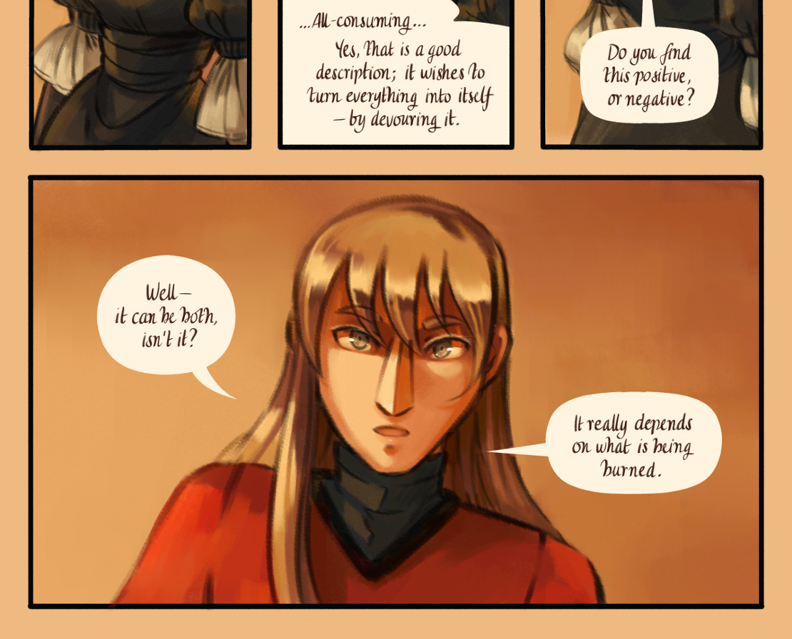 The Gifts of Darkness - Episode 9, Page 20: Chapter 9: Little flames