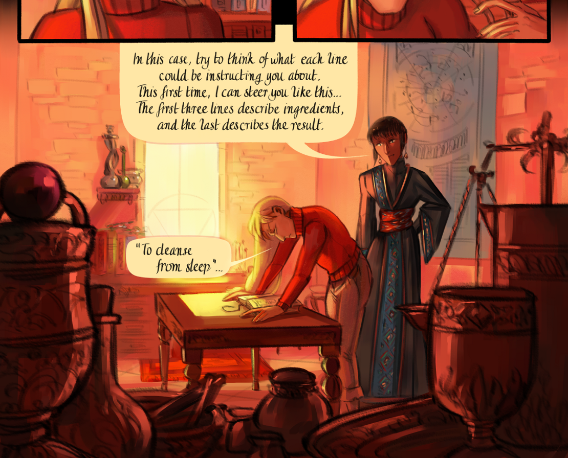 The Gifts of Darkness - Episode 15, Page 16: Chapter 15: The alchemy laboratory