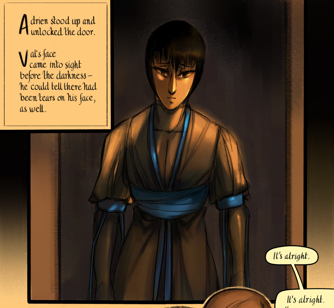The Gifts of Darkness - Episode 16, Page 34: Chapter 16: Through the door