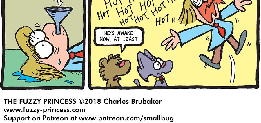 The Fuzzy Princess - Episode 299, Page 1: 2018-08-15-Bottoms Up