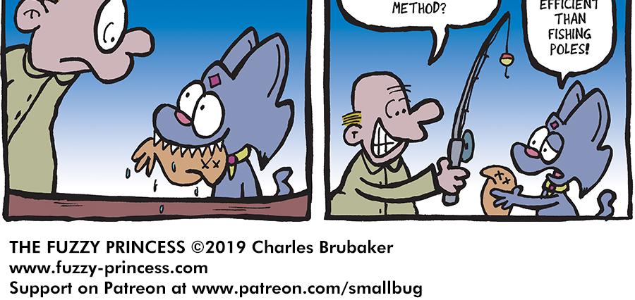 The Fuzzy Princess - Episode 418, Page 1: 2019-05-20-Fishing-Lesson