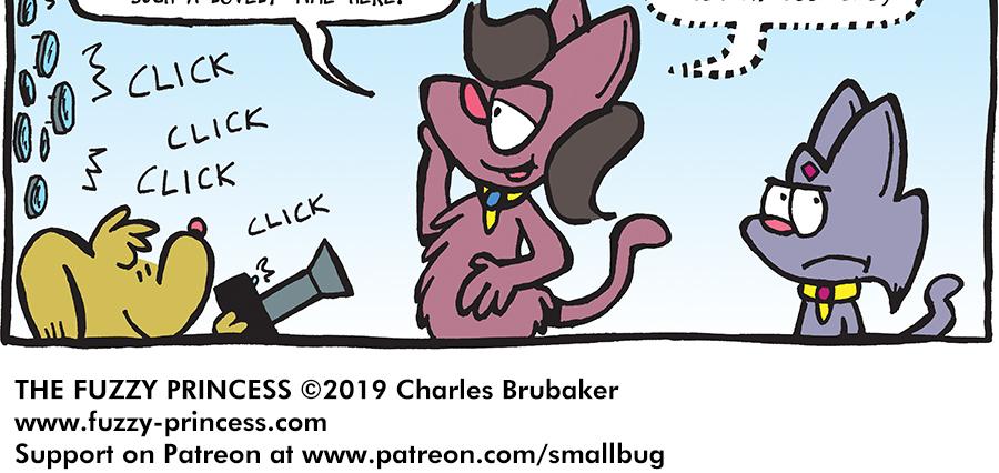 The Fuzzy Princess - Episode 421, Page 1: 2019-05-27-Fishing-For-Attention