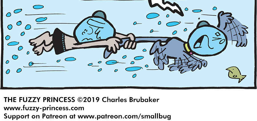 The Fuzzy Princess - Episode 460, Page 1: 2019-08-26-A Rock and a Hard Place