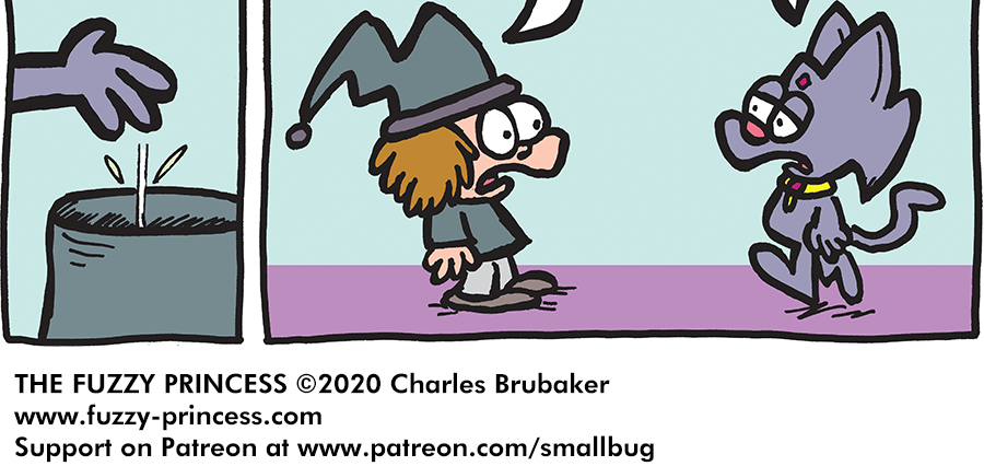 The Fuzzy Princess - Episode 546, Page 1: 2020-03-13-Princess Kat in a Pickle