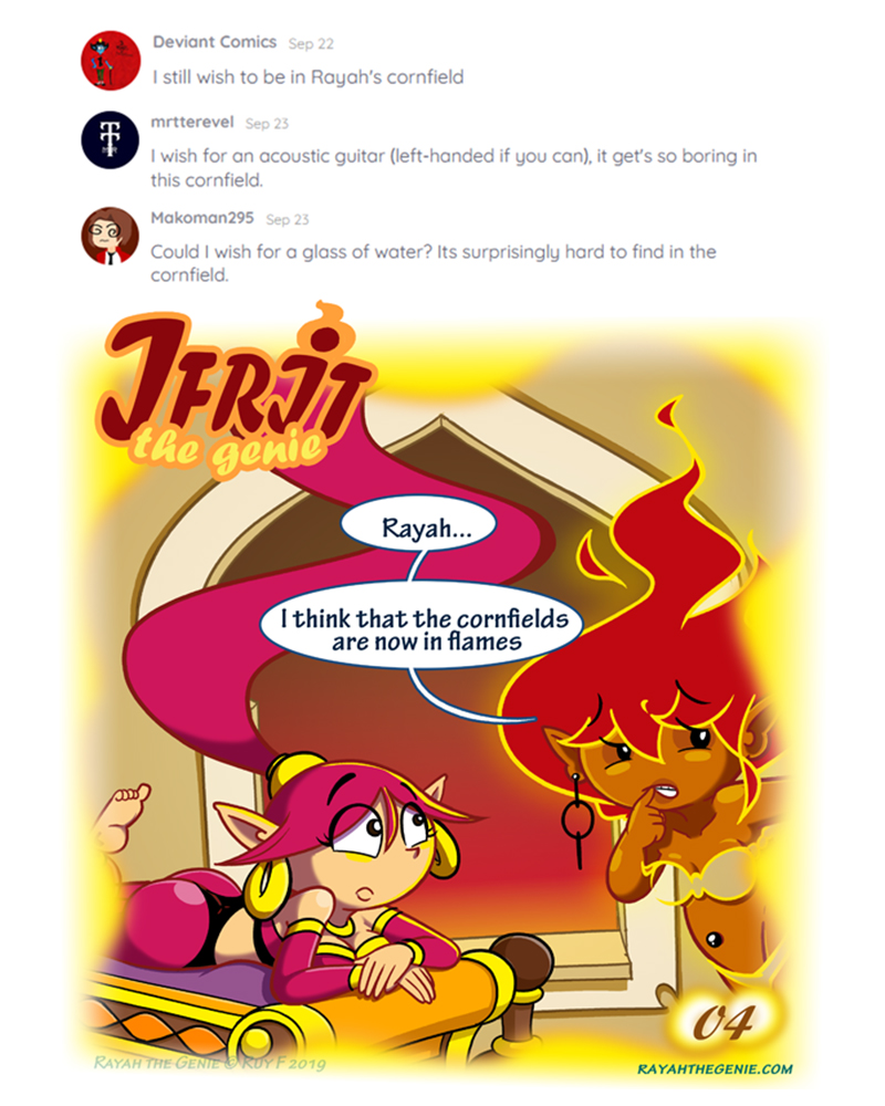 Rayah the Genie - Episode 106, Page 1: Ifrit pleads 04