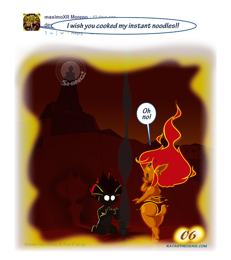 Rayah the Genie - Episode 111, Page 1: Ifrit pleads 06