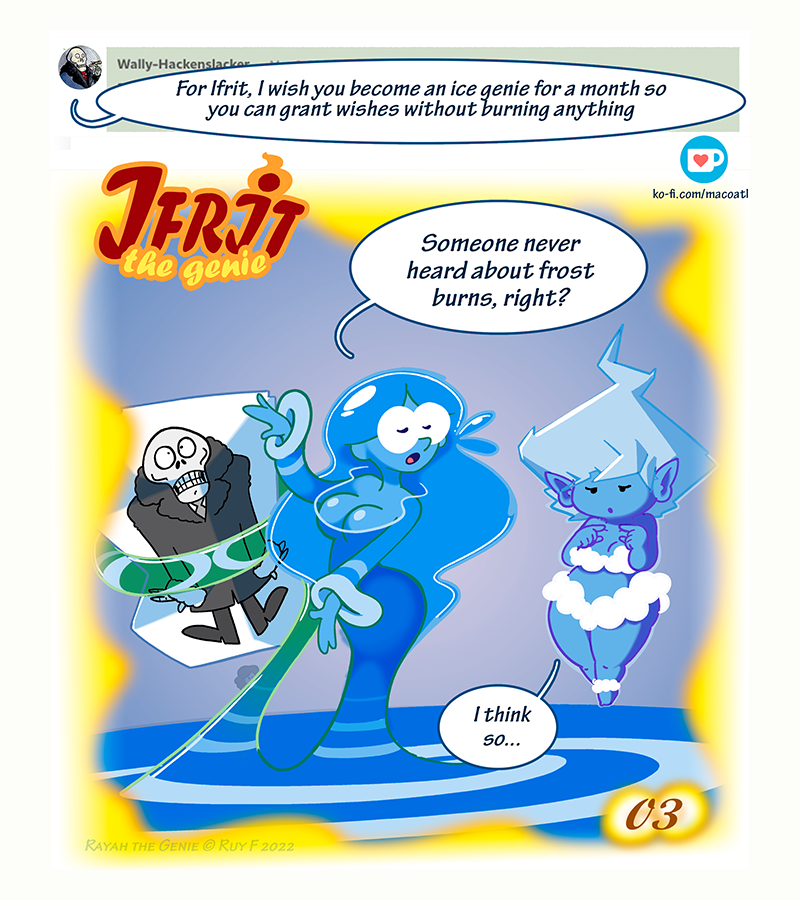 Rayah the Genie - Episode 288, Page 1: Ifrit third wish