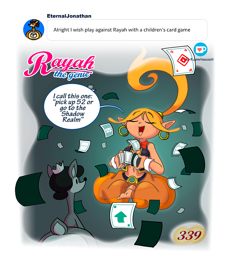Rayah the Genie - Episode 387, Page 1: Card game