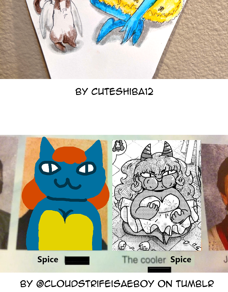 Seb & Spice - Episode 13, Page 1: intermission goof and fan art 1 letters to mom end