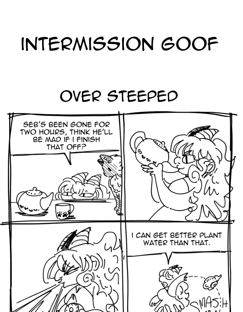 Seb & Spice - Episode 27, Page 1: intermission goof and fan art 2 love potion end