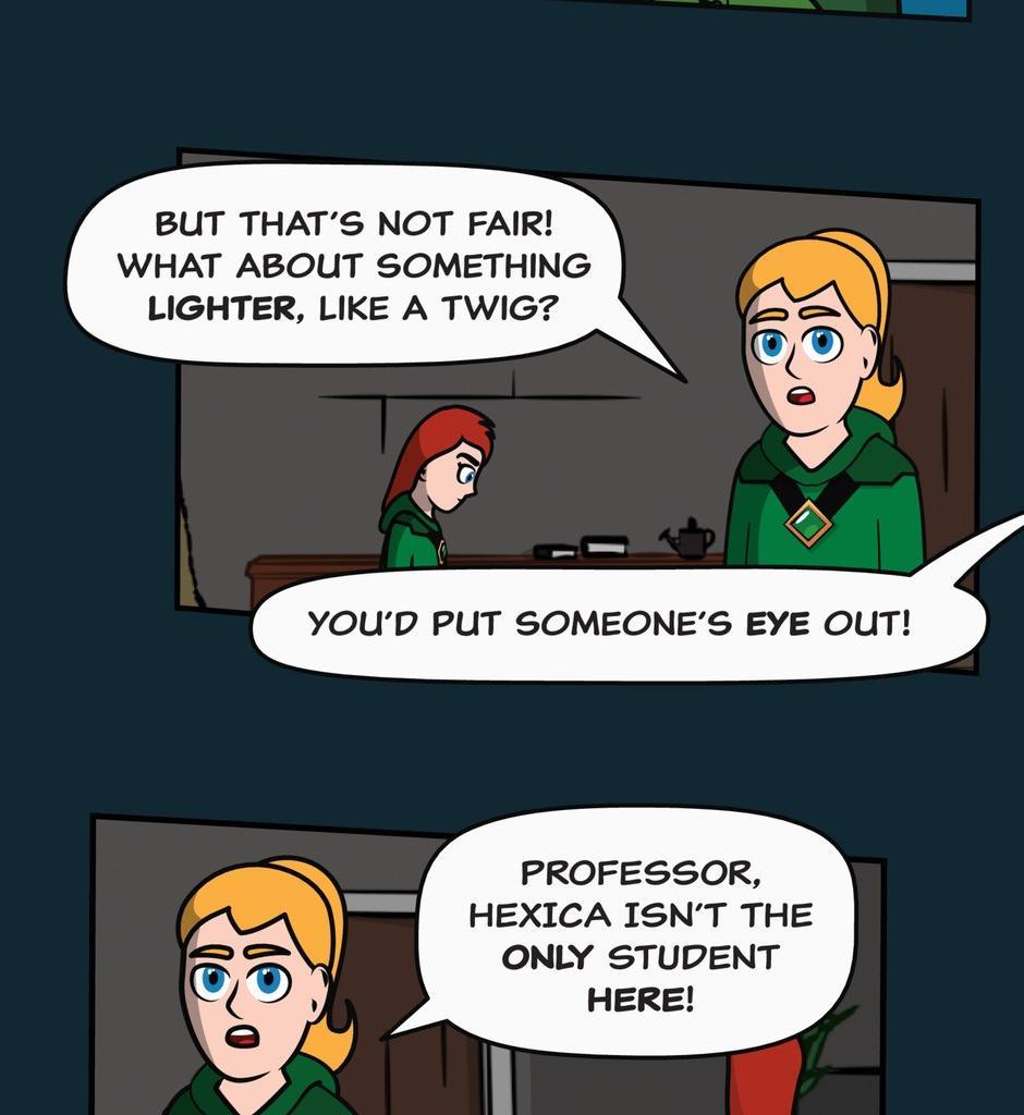 Hexica Spellfire - Episode 14, Page 1: Chapter14 - Mass and Volume