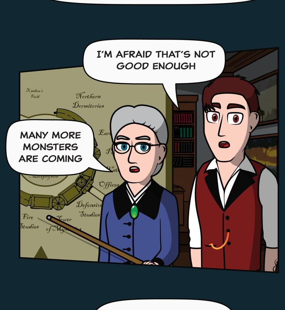 Hexica Spellfire - Episode 25, Page 1: Chapter25 - Stuck Between a Rock and a Frying Pan