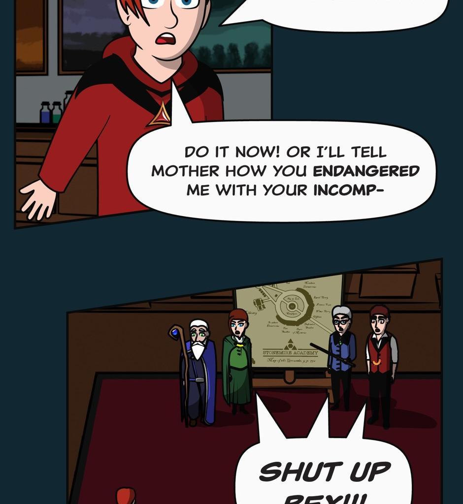 Hexica Spellfire - Episode 25, Page 1: Chapter25 - Stuck Between a Rock and a Frying Pan