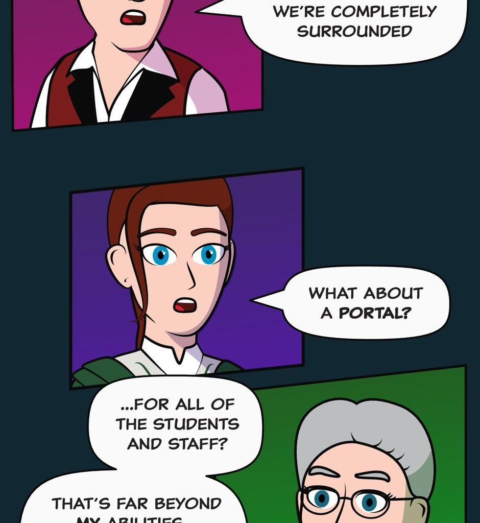 Hexica Spellfire - Episode 25, Page 1: Chapter25 - Stuck Between a Rock and a Frying Pan