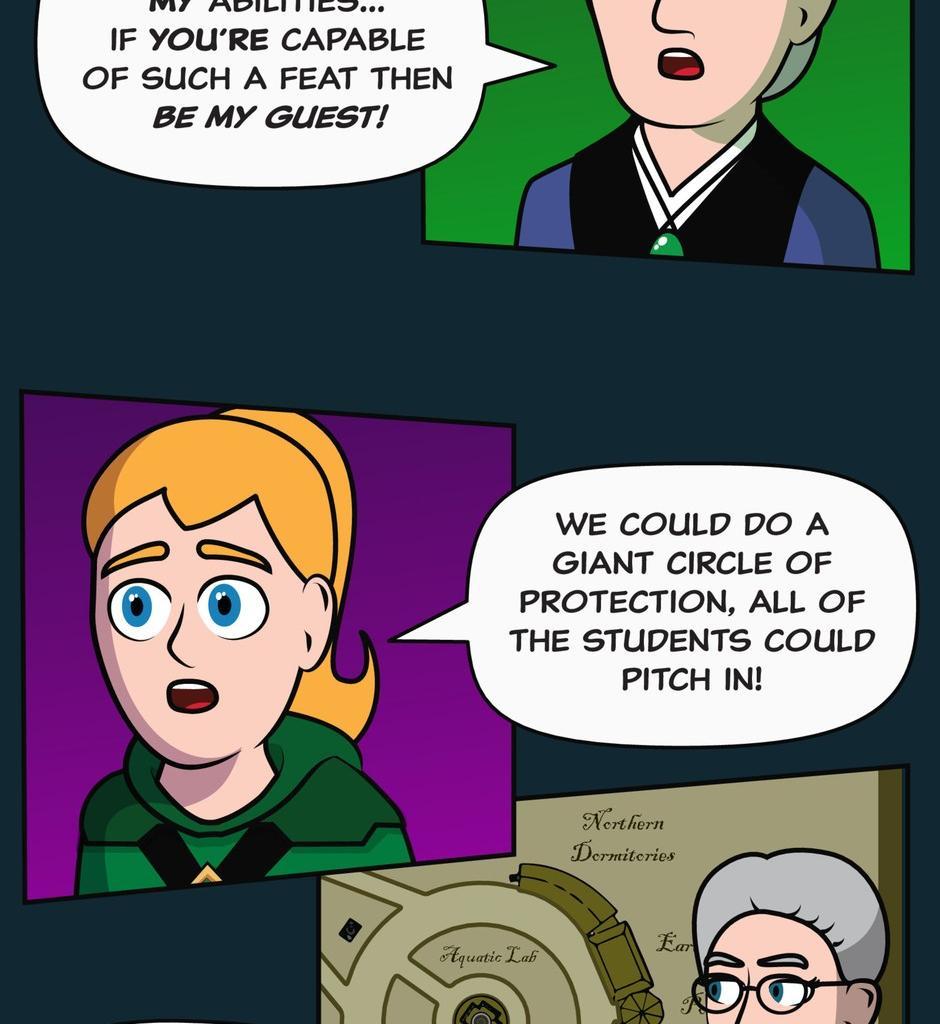 Hexica Spellfire - Episode 25, Page 1: Chapter25 - Stuck Between a Rock and a Frying Pan