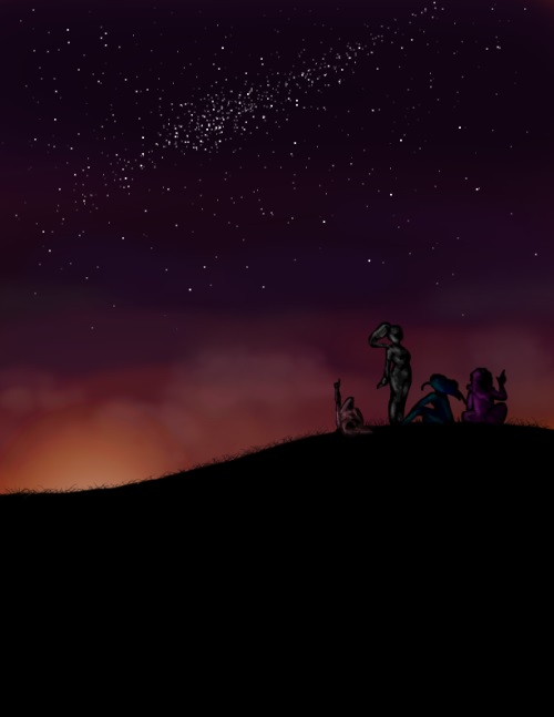 M9 Girls! - Episode 9, Page 1: 3 years anniversary: Stargazing