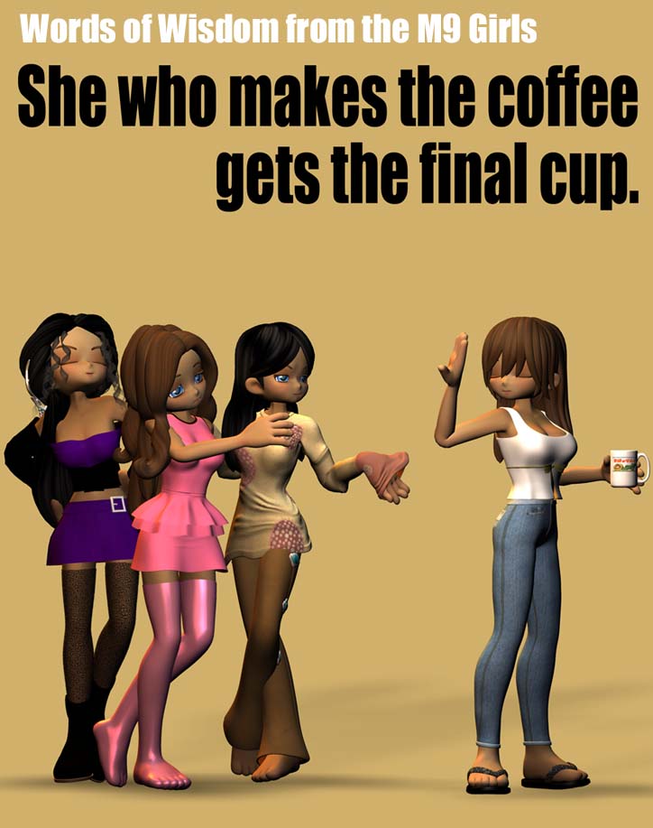 M9 Girls! - Episode 11, Page 1: April's Fools 2015: Too much coffee