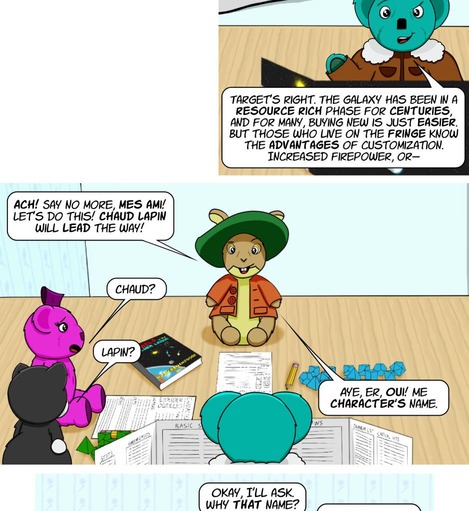 Fuzzy Knights - Episode 4, Page 1: Episode 3: Ya Cannae Always Git What Ya Want