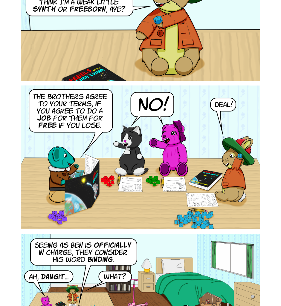 Fuzzy Knights - Episode 4, Page 1: Episode 3: Ya Cannae Always Git What Ya Want