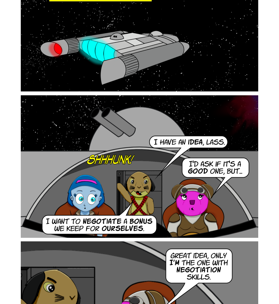 Fuzzy Knights - Episode 10, Page 1: Episode 9: Roc Solid Information