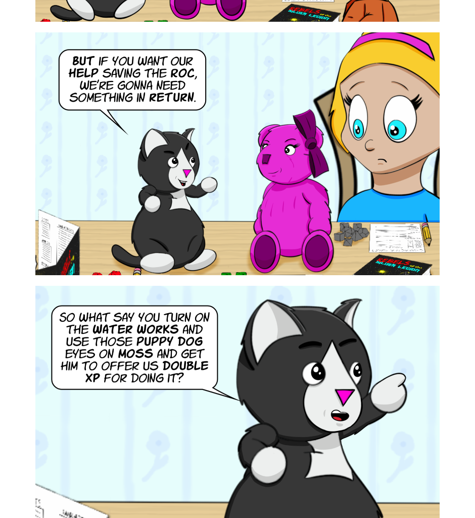 Fuzzy Knights - Episode 12, Page 1: Episode 11: Between a Roc and a Hard Place