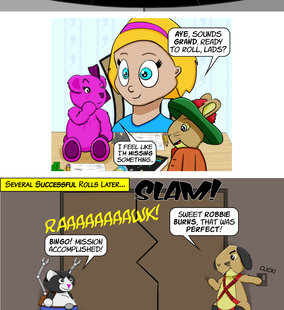 Fuzzy Knights - Episode 13, Page 1: Episode 12: And The Roc Cried Out, No Hiding Place