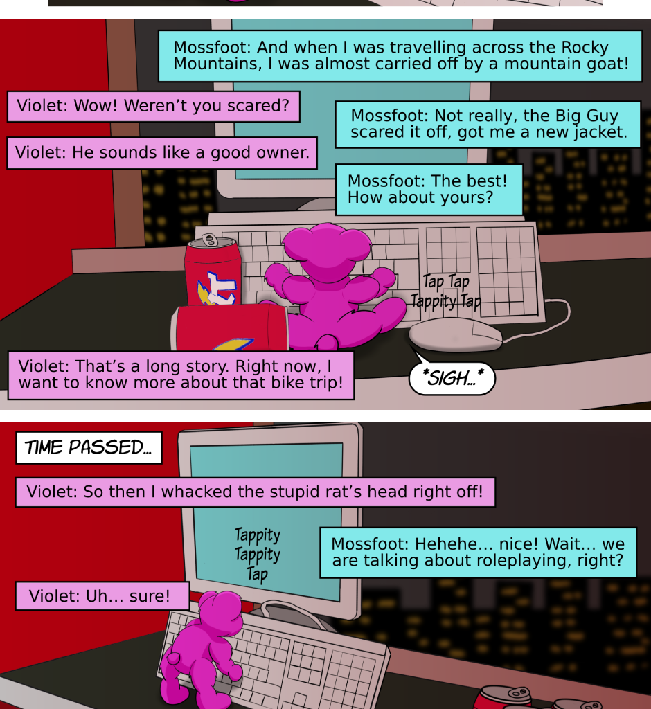 Fuzzy Knights - Episode 22, Page 1: Episode 21: When Violet Met Mossfoot...