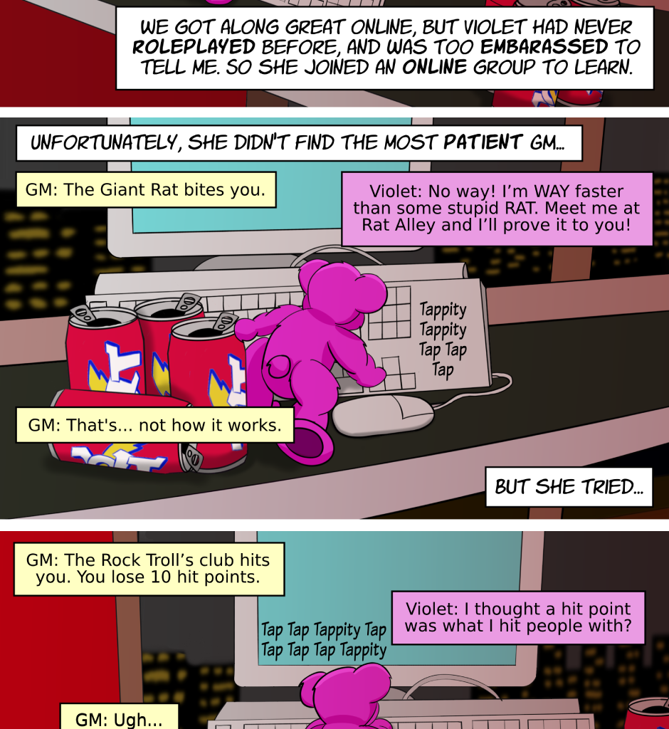 Fuzzy Knights - Episode 22, Page 1: Episode 21: When Violet Met Mossfoot...