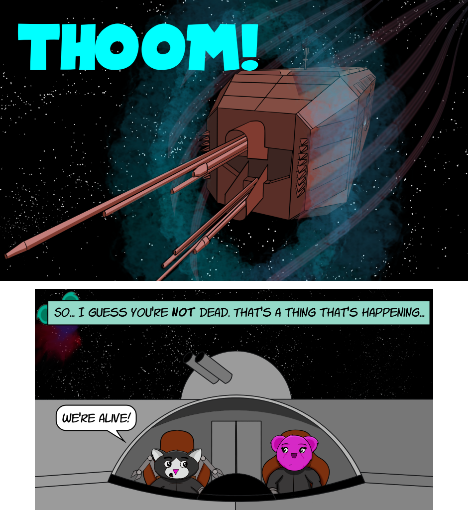 Fuzzy Knights - Episode 39, Page 1: Episode 38: Evacuate? In Our Moment of Triumph?