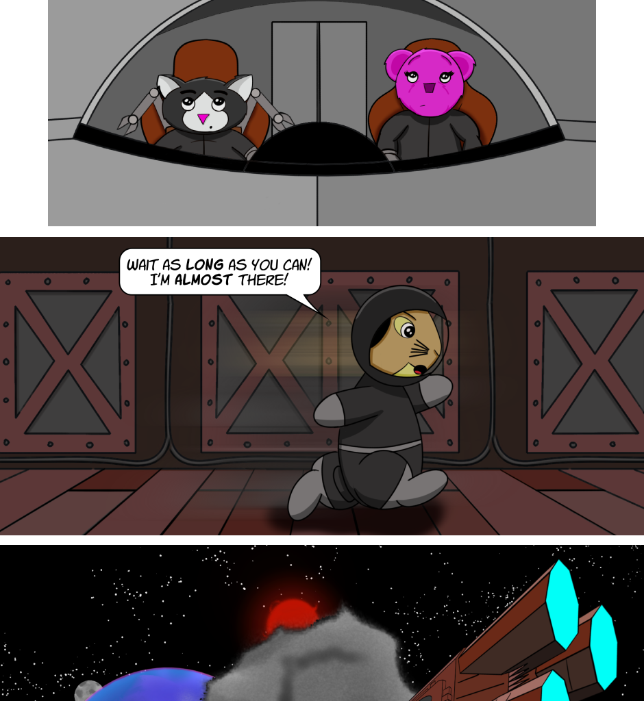 Fuzzy Knights - Episode 39, Page 1: Episode 38: Evacuate? In Our Moment of Triumph?