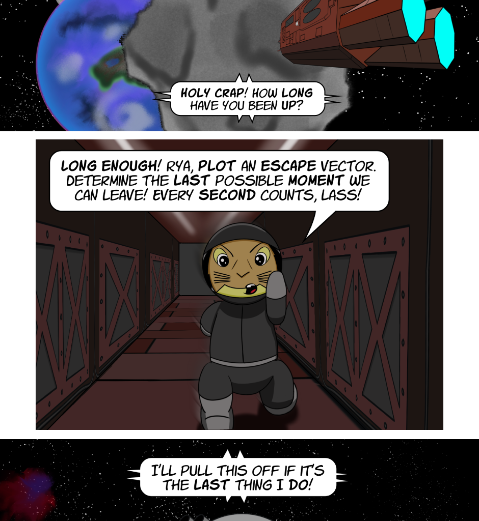 Fuzzy Knights - Episode 39, Page 1: Episode 38: Evacuate? In Our Moment of Triumph?