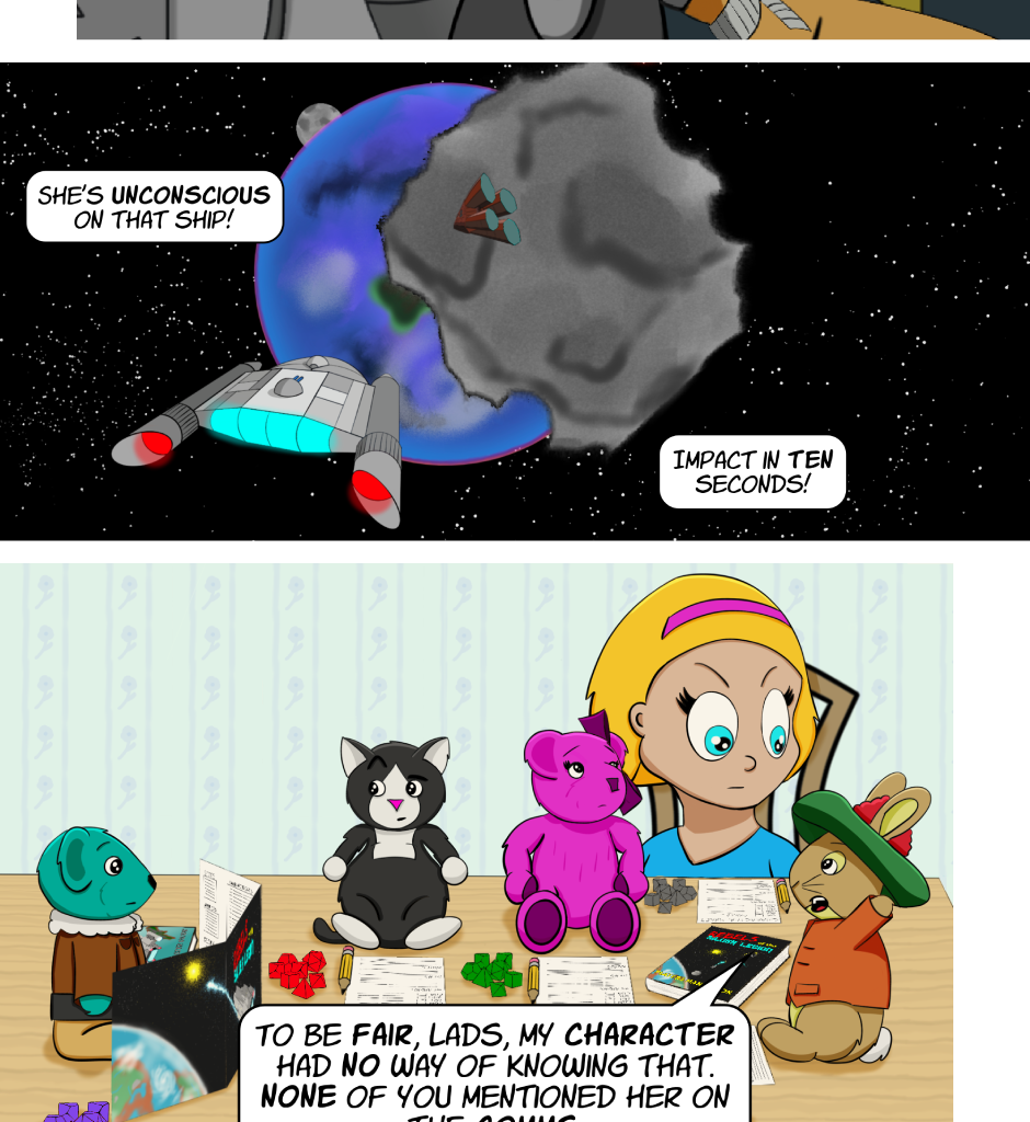 Fuzzy Knights - Episode 40, Page 1: Episode 39 - What Goes Around...