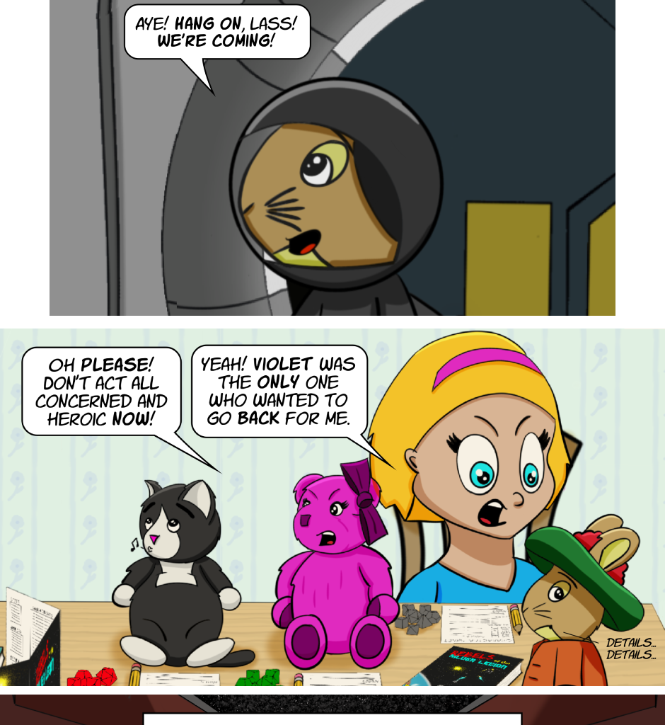 Fuzzy Knights - Episode 40, Page 1: Episode 39 - What Goes Around...