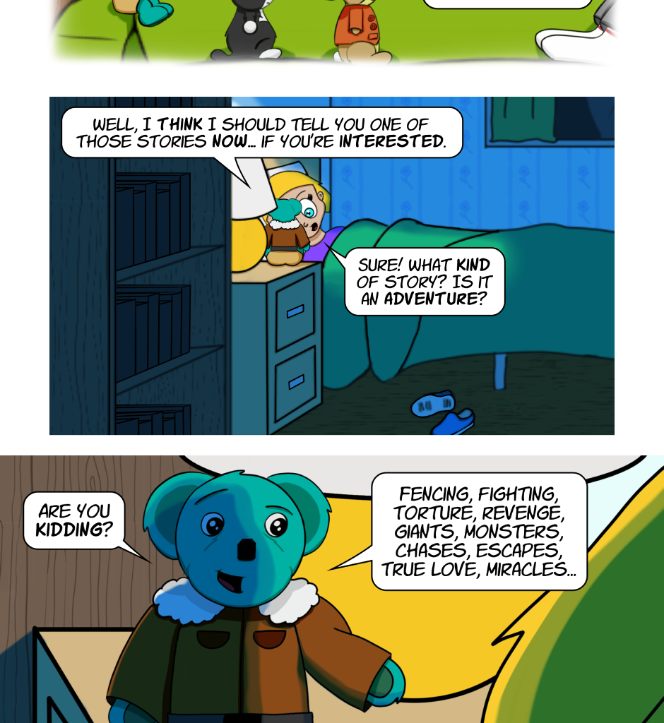 Fuzzy Knights - Episode 45, Page 1: Episode 44 - The Goldman Solution