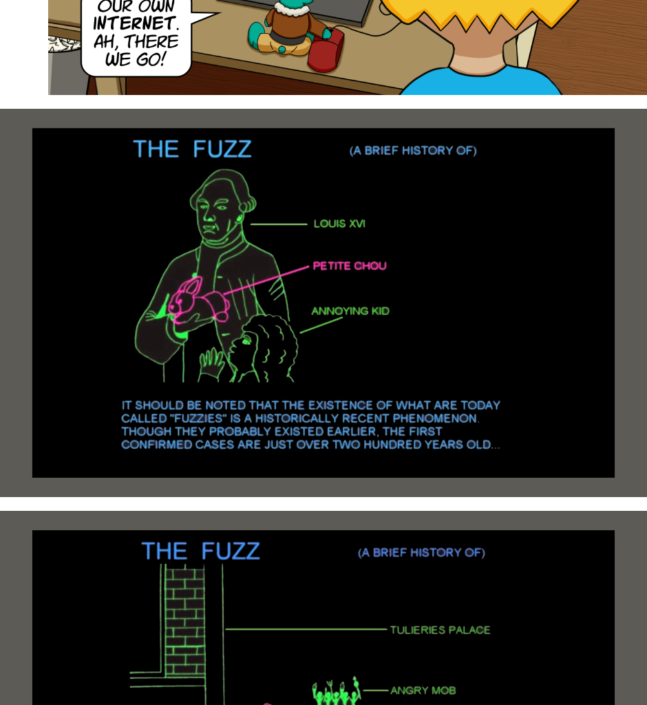 Fuzzy Knights - Episode 57, Page 1: Episode 55 - The Fuzz Part I: A Fuzzy History