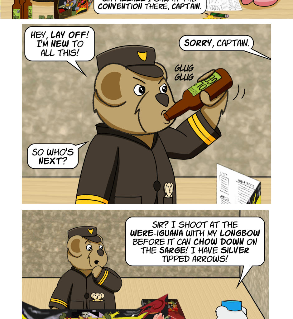 Fuzzy Knights - Episode 59, Page 1: Episode 57 - The Fuzz Part III: The Long Arm