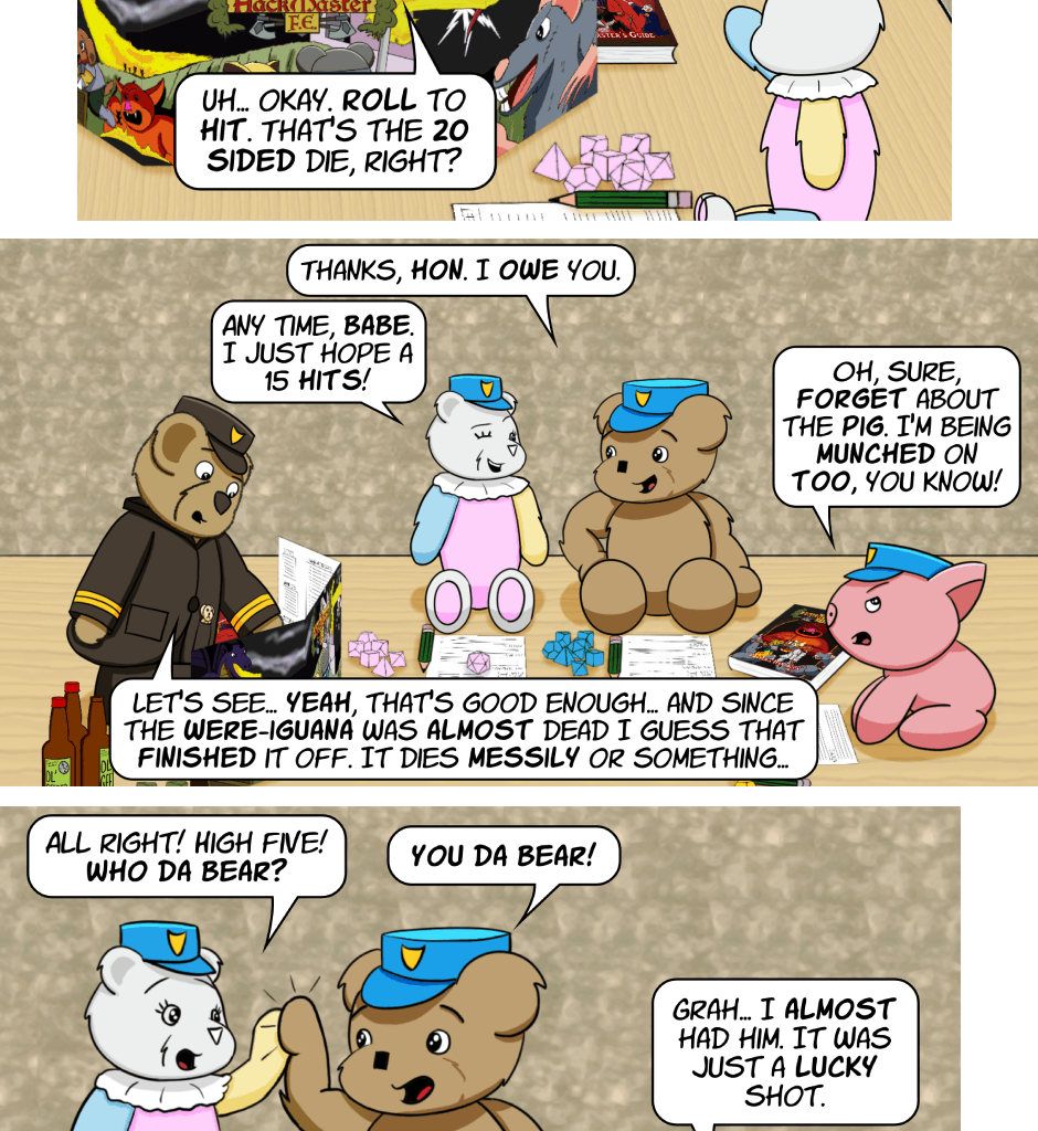 Fuzzy Knights - Episode 59, Page 1: Episode 57 - The Fuzz Part III: The Long Arm