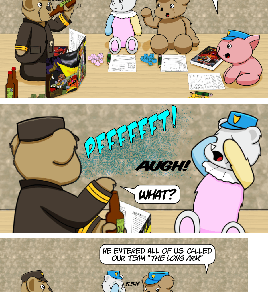 Fuzzy Knights - Episode 59, Page 1: Episode 57 - The Fuzz Part III: The Long Arm